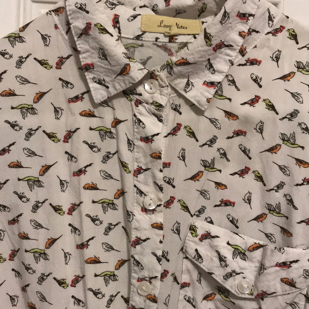 PETERPAN COLLAR bird shirt - Picture 2 of 2